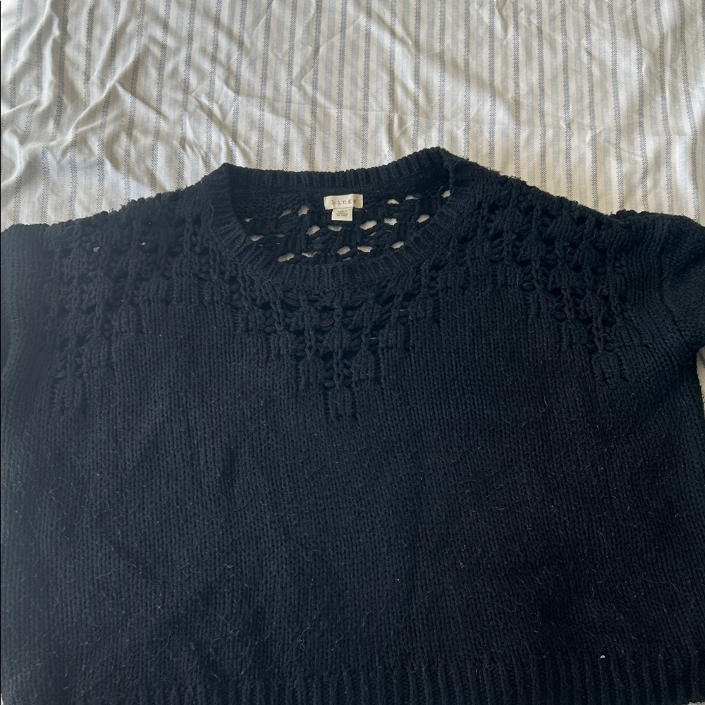 Hinge Black Crochet Detail Sweater